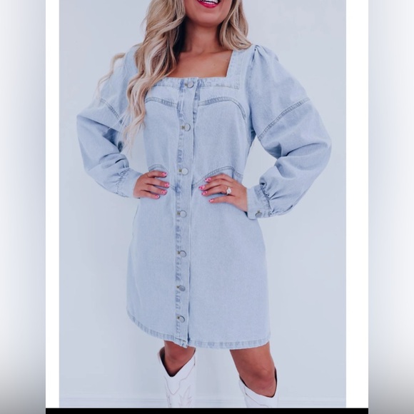 BIBI NWT Awesome Denim Western Dress! - Picture 15 of 15